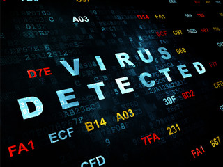 Protection concept: Virus Detected on Digital background