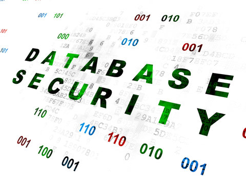 Protection concept: Database Security on Digital background