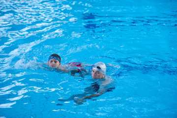 child portrait on swimming pool