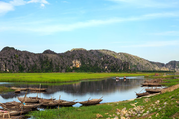 Van Long natural reserve in Ninh Binh, Vietnam 