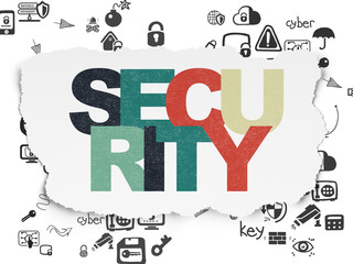 Protection concept: Security on Torn Paper background