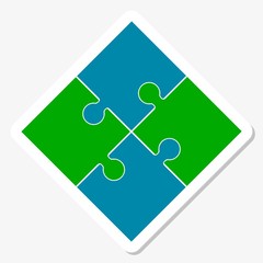 Puzzle logo sticker