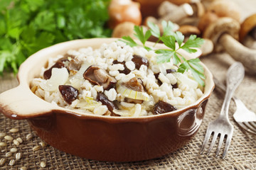 Barley with mushrooms