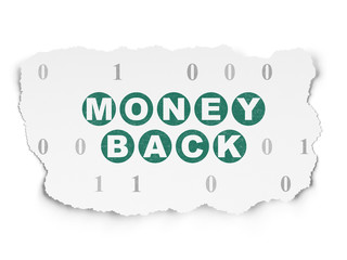 Finance concept: Money Back on Torn Paper background