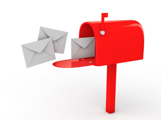 3d mail box and envelopes