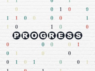 Finance concept: Progress on wall background