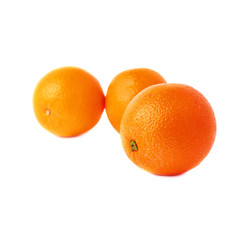 Pile of multiple ripe oranges, isolated over the white