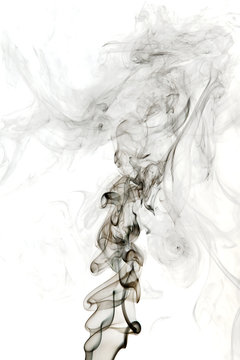 Abstract gray smoke on white background