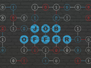 Business concept: Job Offer on wall background