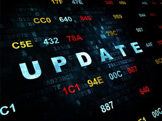 Web development concept: Update on Digital background