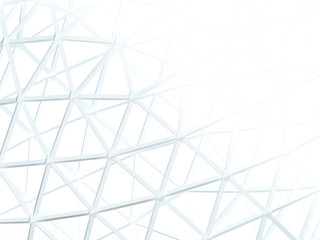 Abstract white background with 3d lattice