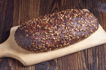 Loaf of bread with sunflower seeds