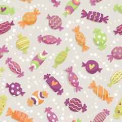 Seamless pattern with colorful sweets