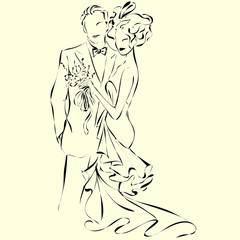 Wedding Day invitation with sweet couple