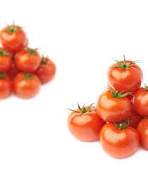 Pile of multiple tomatoes isolated