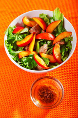 Chicken salad with peaches