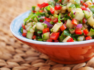 Cucumbers and peppers salad