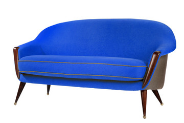 Retro style blue sofa sixties style antique