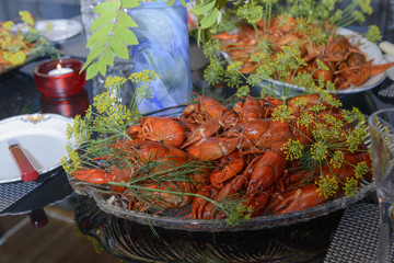 Fototapeta na wymiar Swedish crayfish party