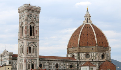 Panorama of the city of FLORENCE in Italy with the dome of the C