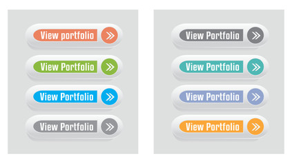 Set of vector web interface buttons. View portfolio.