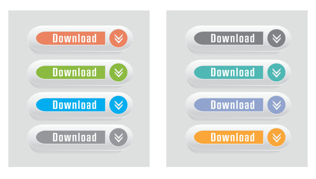 Set of vector web interface buttons. Download.