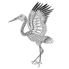 Hand drawn Brolga, Australian crane illustration for antistress - 90375323
