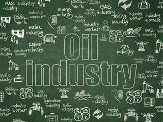 Manufacuring concept: Oil Industry on School Board background