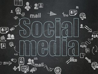 Fototapeta na wymiar Social network concept: Social Media on School Board background