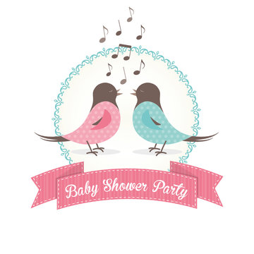 Sweet Birds Singing "Baby Shower Party"