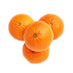 Pile of multiple ripe fresh juicy tangerines, isolated over the