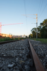 Fototapeta na wymiar Eisenbahn Schienen ganz nahe