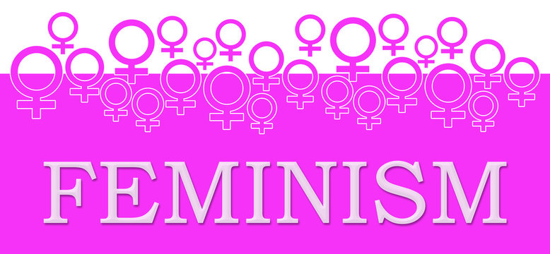 Feminism Pink Female Symbols On Top 