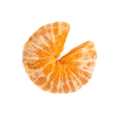 Fresh juicy tangerine fruit isolated over the white background