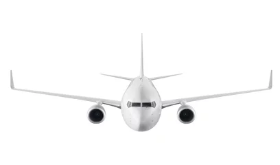 Foto op Canvas Passagiersvliegtuig geïsoleerd op witte achtergrond © ILYA AKINSHIN