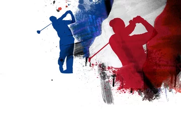 Poster Vlag van Frankrijk Golf © unreez