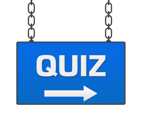 Quiz Blue Hanging Signboard 