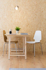 Simple studio with eco furniture