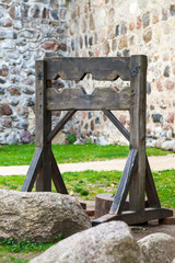 Wooden medieval torture device