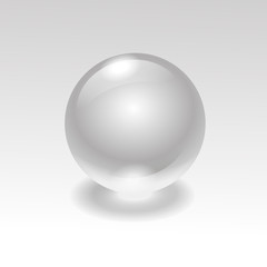 Vector  glass realistic water  sphere ball isolated on