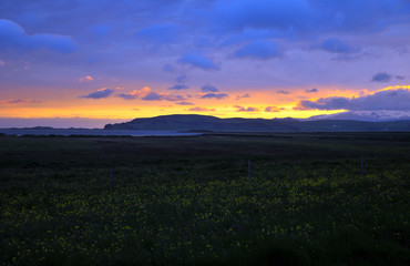 Sunset at Dyrnolaey, Iceland