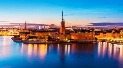 Poster Nachtlandschap van Stockholm, Zweden © Scanrail