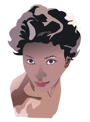 An illustration of a portrait of a young black woman