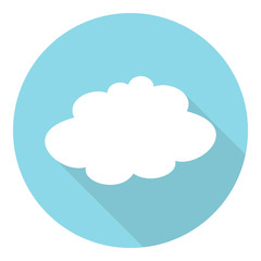 White paper cloud in flat style with long shadow