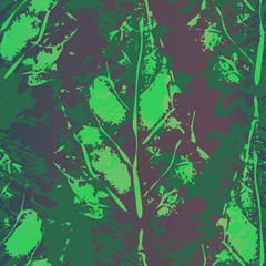 Seamless imprints pattern of the leafs. 