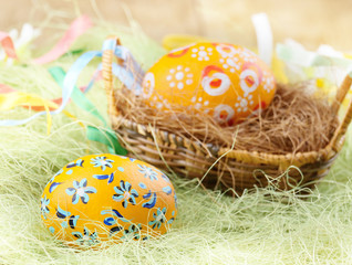 Easter eggs in the basket