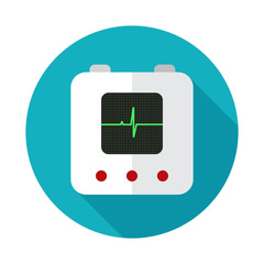 defibrillator icon flat style