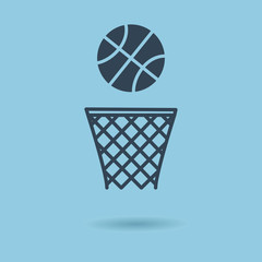 Basketball basket and ball sign icon. Sport symbol. Vector