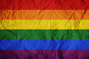 LGBT waving flag wrinkles  fabric texture for background.