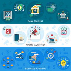  Banking Marketing Banners Set 